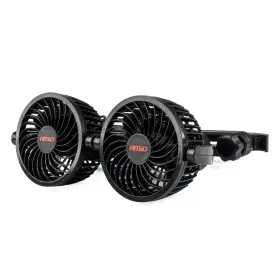 AMIO Ventilátor do auta pro opěrku hlavy s USB nabíječkou 2x4" 12V