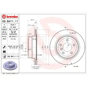 BREMBO Brzdový kotouč větraný Ø300mm 09.B411.11
