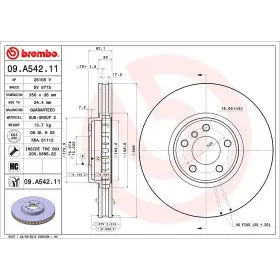 BREMBO Brzdový kotouč větraný Ø356mm 09.A542.11