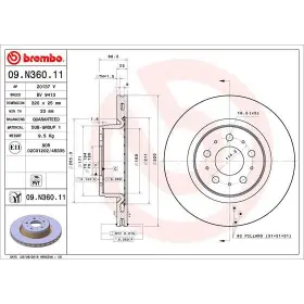 BREMBO Brzdový kotouč vnitřní chlazeně Ø320mm 09.N360.11