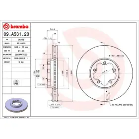 BREMBO Brzdový kotouč větraný Ø300mm 09.A531.20