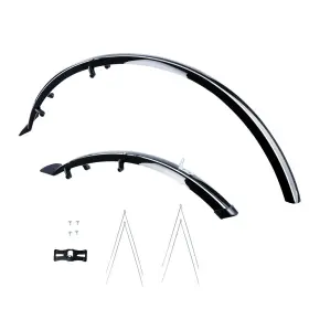 sada blatníků přední/zadní HYBRID pro použití na kola/pneumatiky 700C, OXFORD (černé, šířka 56 mm, včetně kotevních vzpěr)