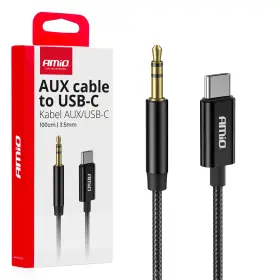 Kabel AMiO USB-C na AUX Mini Jack 3,5 mm 1 m