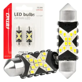 AMiO LED žárovky CANBUS 12SMD Festoon C5W 2016 39mm White 12/24V