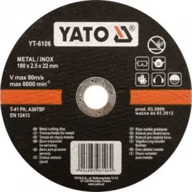 Yato - Rezný kotúč na kov Ø125 x 22 x 2.5mm INOX
