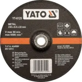 YATO - Brúsny kotúč vypuklý na kov 125 x 22 x 8mm