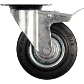 Vorel - Koliesko otočné s brzdou, gumové 40kg 75/23/97mm