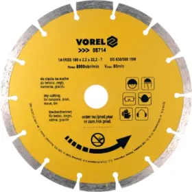 Vorel - Kotúč rezný diamantový Ø180x22.2x2.2mm segmentový