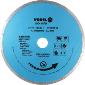 Vorel - Kotúč rezný diamantový Ø180x22.2x1.8mm plný