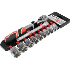 Yato - Sada nástrčných hlavíc s račňou 3/8" 12ks