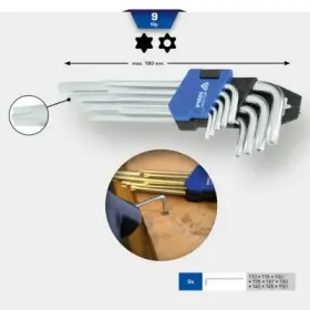 Ks Tools - Sada uhlových skrutkovačov TORX 9ks