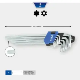 Ks Tools - Sada uhlových skrutkovačov Torx 9ks