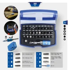 Ks Tools - Sada skrutkových bitov 1/4" 32ks
