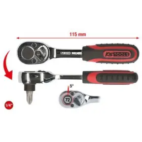 Ks Tools - račňa na bity s prepínacou páčkou 1/4" 115mm