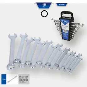 Ks Tools - Sada očkových a vidlicových kľúčov 15ks