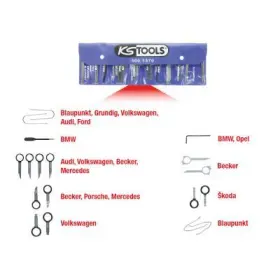 Ks Tools - Súprava na demontáž a montáž rádia/navigačného systému 18ks