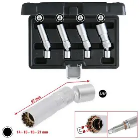 Ks Tools - Sada nástrčkových kľúčov na zapaľovacie sviečky 3/8" 4ks