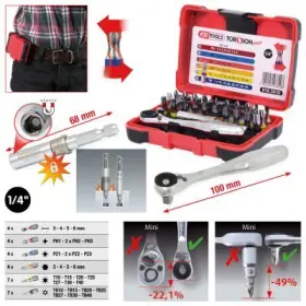 Ks Tools - Box so sadou bitov TORSIONpower1/4", 32ks