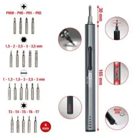 Ks Tools - AKU presný skrutkovač na BITY 180mm