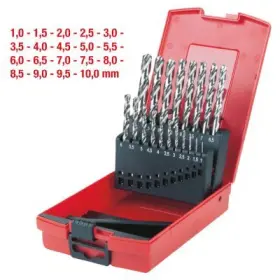 Ks Tools - Sada špirálových vrtákov HSS-G, 1-10mm 19ks