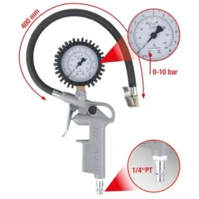 Ks Tools - Ciachovaný tlakomer na meranie tlaku 0-10bar