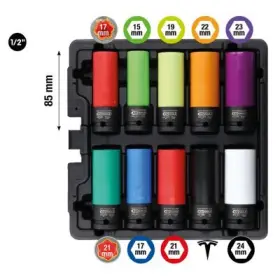 Ks Tools - sada rázových kľúčov pre ALU disky 1/2" 10ks