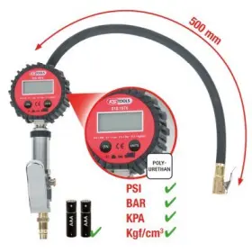 Ks Tools - Digitálny tlakomer na meranie tlaku 0-14bar