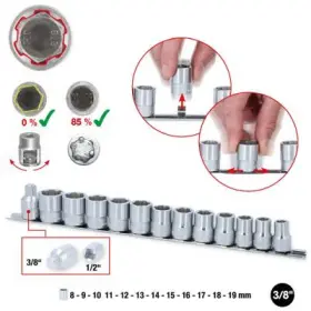 Ks Tools - Sada nadstavcov RESCUEpower 3/8" 13ks