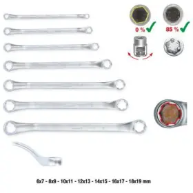 Ks Tools - Sada ohnutých očkových kľúčov 6-19mm 7ks