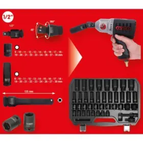 Ks Tools - Sada rázových nástrčných orechov 1/2", 40ks