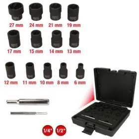 Ks Tools - súprava silových nástrčných nadstavcov so špirálovým profilom, 1/2" 15ks
