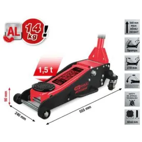 Ks Tools - výkonný hydraulický hliníkový zdvihák, do 1500kg