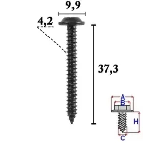Romix - Skrutka 4,2/37,3mm krzyżak (balenie 10ks)