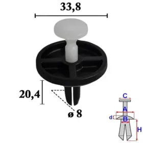 Romix - Montážna spinka Compass, Patriot, 300C (balenie 5ks)