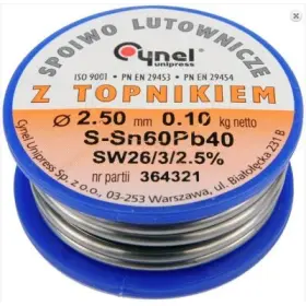 Vorel - Spajkovací cín Sn60Pb40 ø2.5mm, 100g
