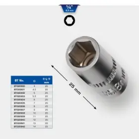 Ks Tools - Nadstavec šesťhranný krátky 1/4" 13mm