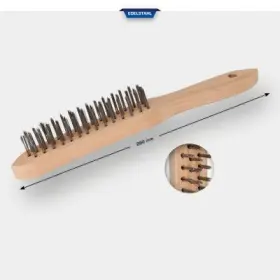 Ks Tools - Nerezová ručná drôtená kefa 3 rady 290mm