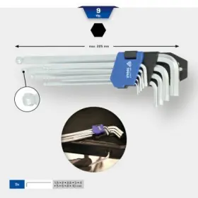 Ks Tools - Sada uhlových skrutkovačov Imbus 9ks