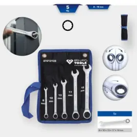Ks Tools - Očko-plochy račňový kľúč s kĺbom 8-19mm 5ks