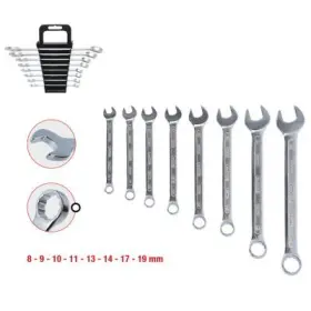 Ks Tools - Sada očkových a vidlicových kľúčov 8 dielna