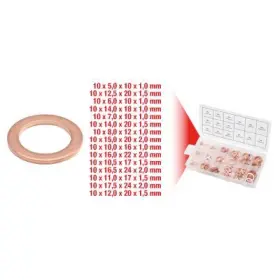 Ks Tools - Sortiment medených tesniacich krúžkov Ø5-17.5mm 150ks