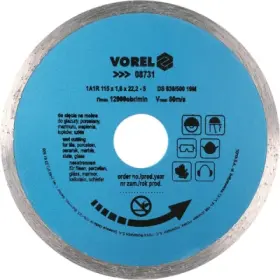 Vorel - Kotúč rezný diamantový Ø125x22.2x1.6mm plný